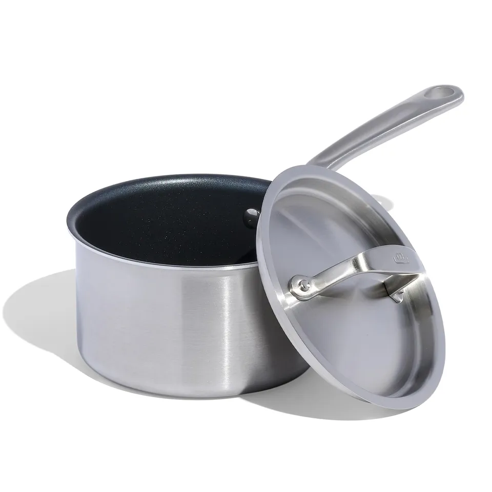 made-in-procoat-2-quart-non-stick-sauce-pan-with-lid-graphite-5-ply-stainless-cl image 1