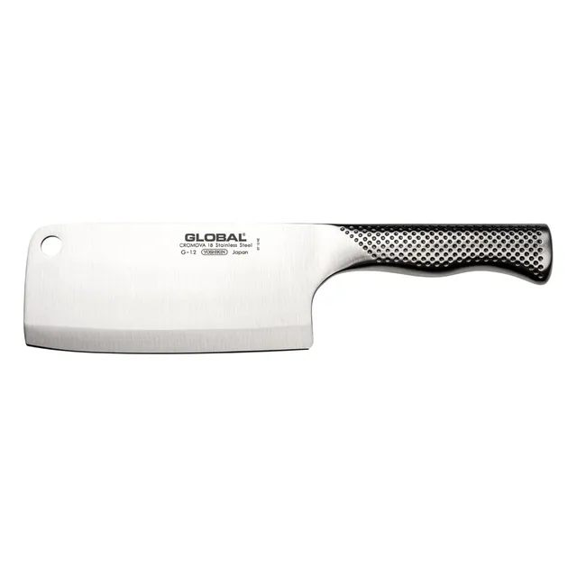 global-g-12-6-1-2-meat-cleaver-bolsterless-all-stainless-butcher-cleaver-razor-s image 1