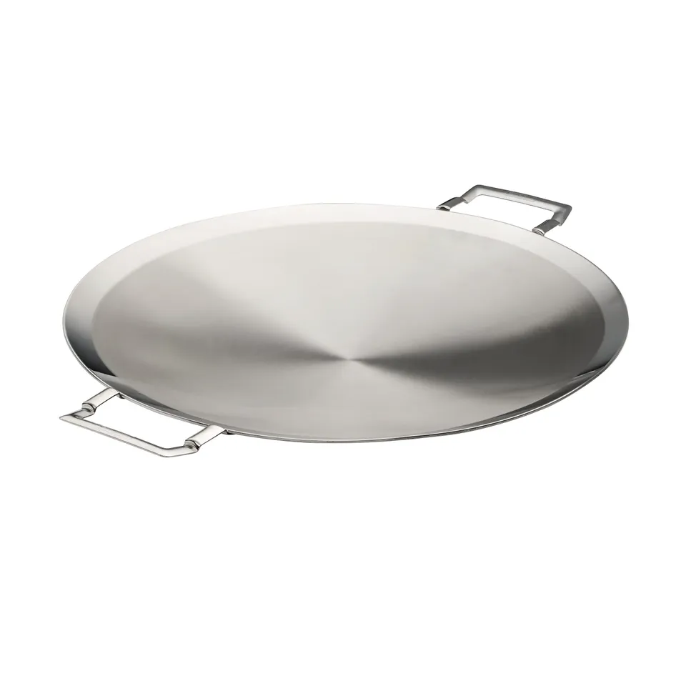 tramontina-churrasco-bbq-17-25-inch-tri-ply-clad-stainless-steel-round-grill-pan image 1