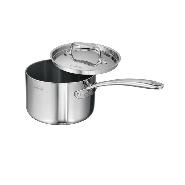 tramontina-utsava-tri-ply-clad-2-2-qt-covered-saucepan-with-ceramic-interior-ind image 1