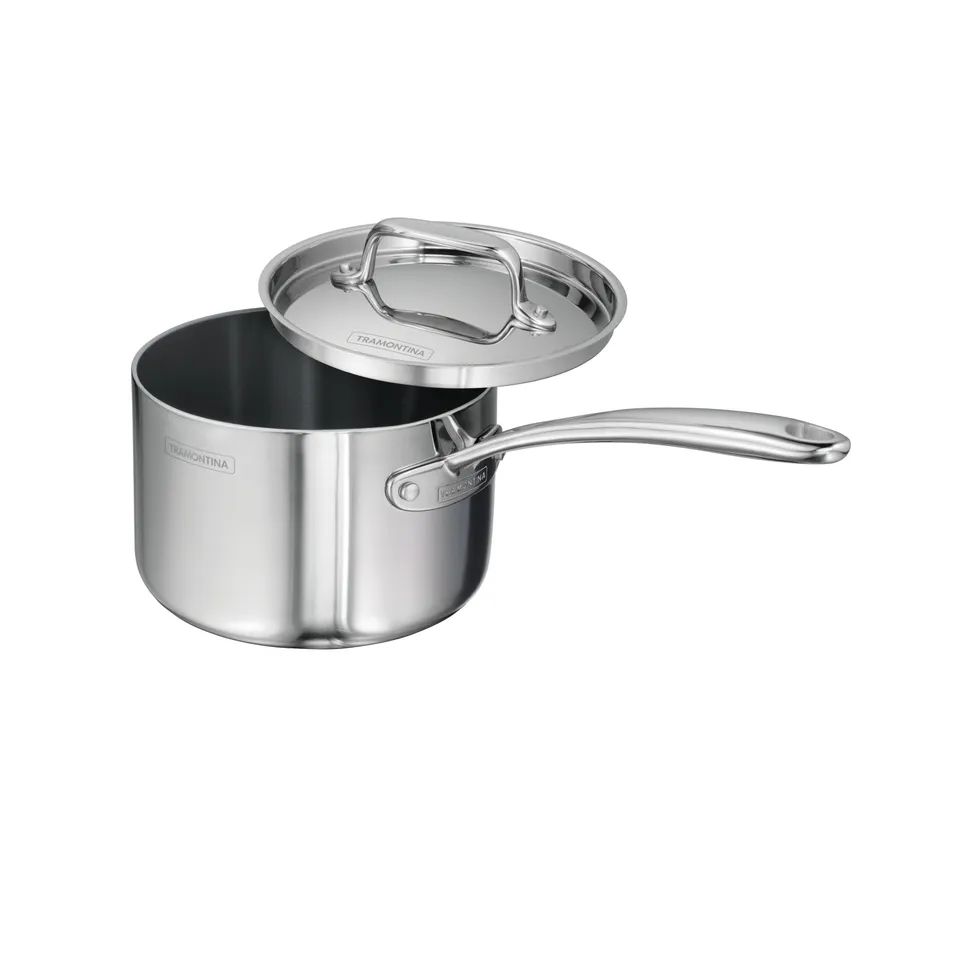 tramontina-utsava-tri-ply-clad-2-2-qt-covered-saucepan-with-ceramic-interior-ind image 1