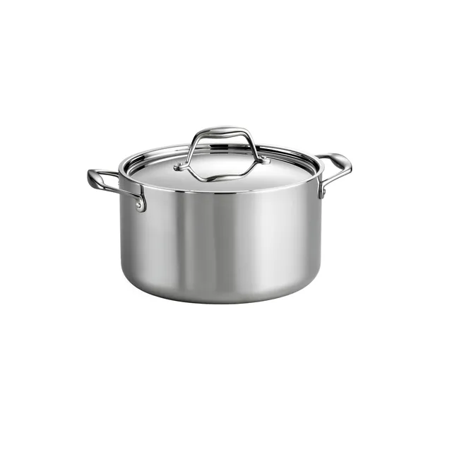 tramontina-signature-6-quart-tri-ply-clad-stainless-steel-covered-sauce-pot image 1