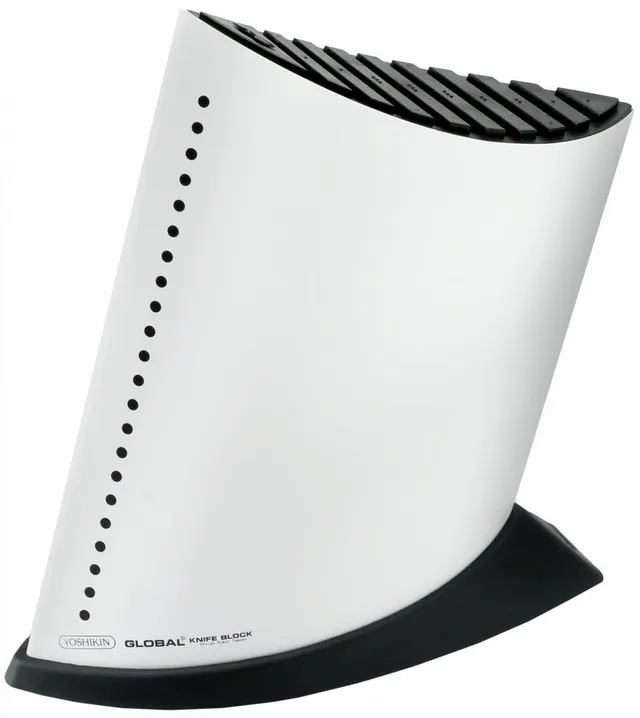 global-gkb-52-cw-10-slot-knife-block-white-contemporary-plastic-metal-kitchen-kn image 1