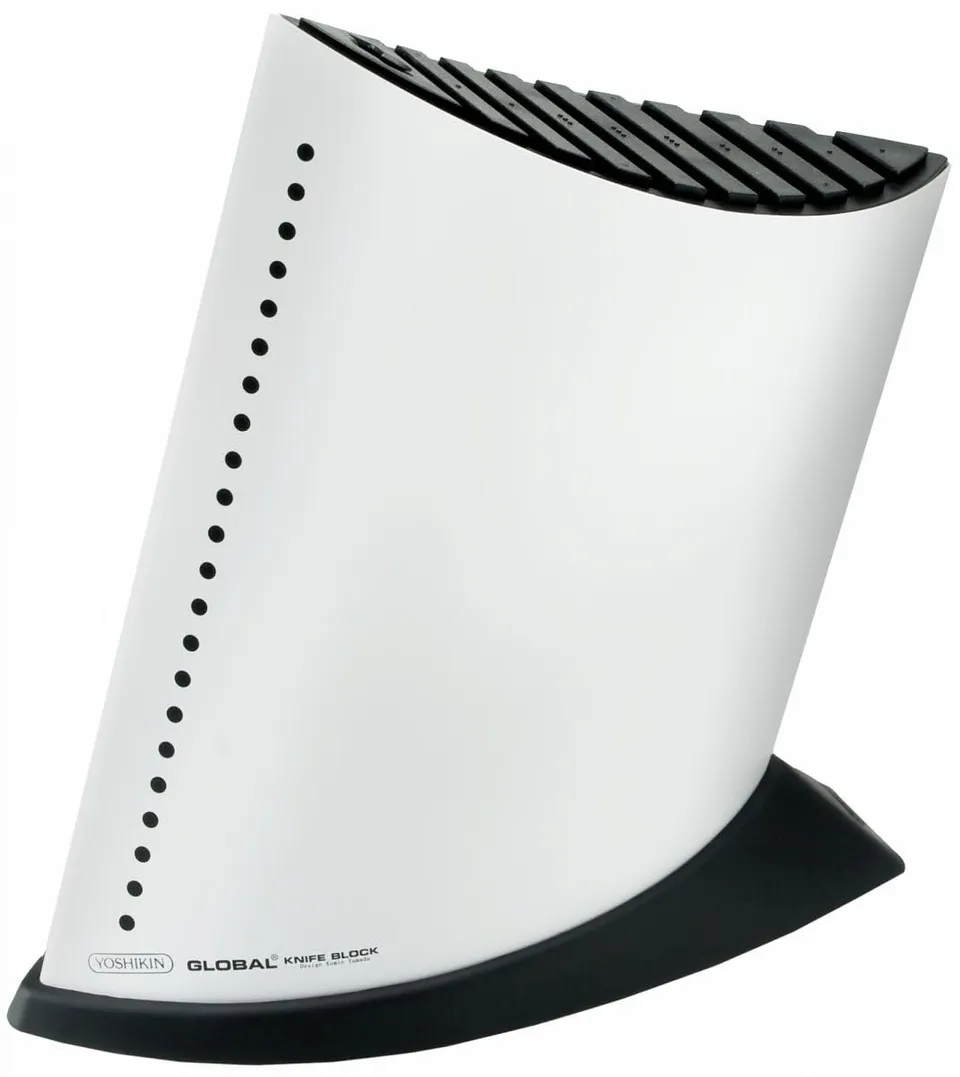 global-gkb-52-cw-10-slot-knife-block-white-contemporary-plastic-metal-kitchen-kn image 1