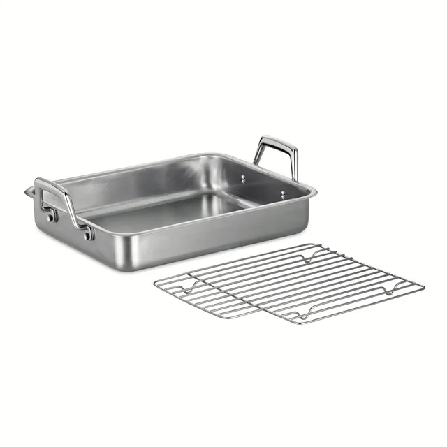 tramontina-prima-stainless-steel-roasting-pan-with-basting-grill image 1