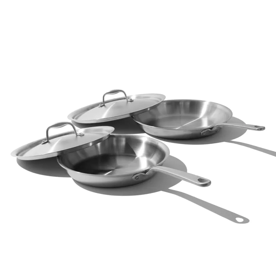 made-in-10-and-12-stainless-clad-frying-pan-with-lid-set-5-ply-crafted-in-italy- image 1
