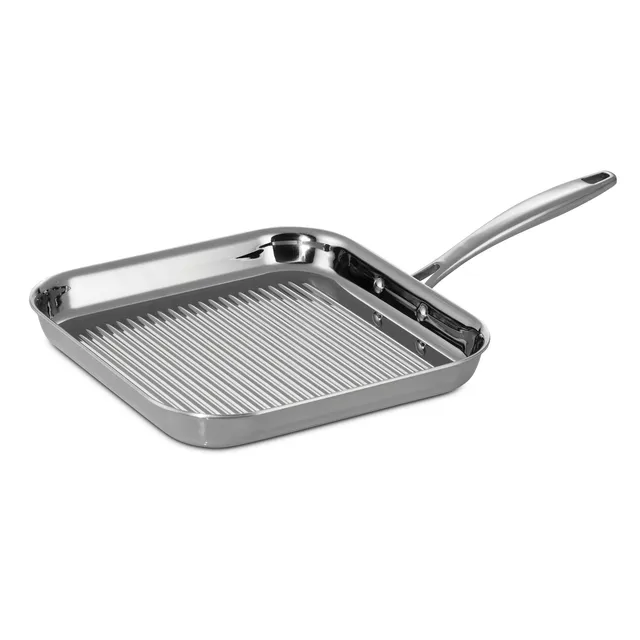 tramontina-signature-11-inch-tri-ply-clad-stainless-steel-square-grill-pan image 1