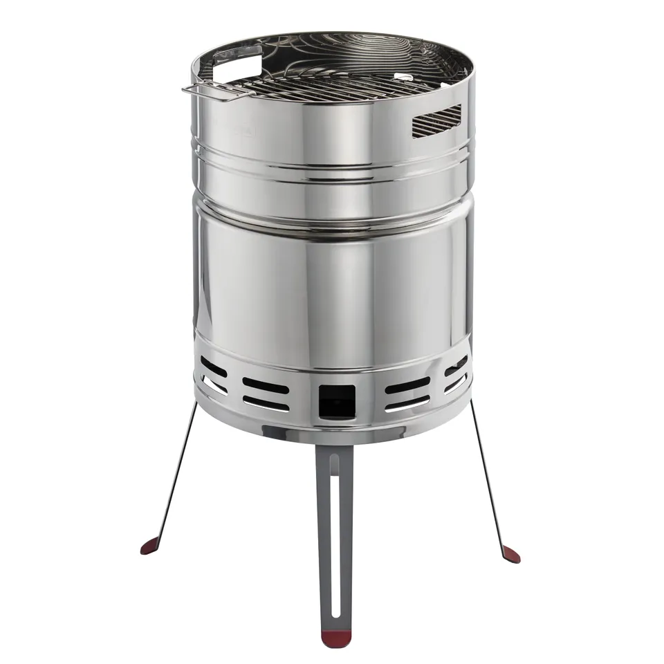 tramontina-15-5-in-stainless-steel-round-bbq-charcoal-grill-with-stand image 1
