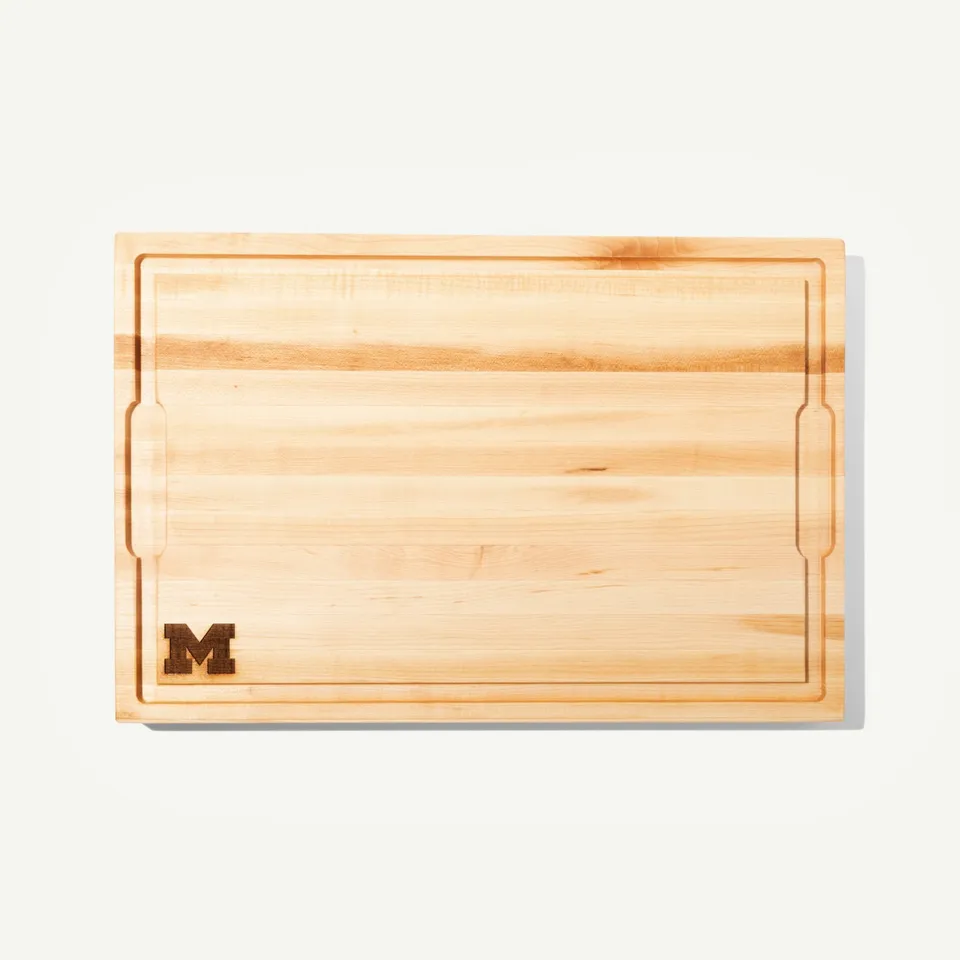 made-in-university-of-michigan-maple-wood-butcher-block-cutting-board-with-laser image 1