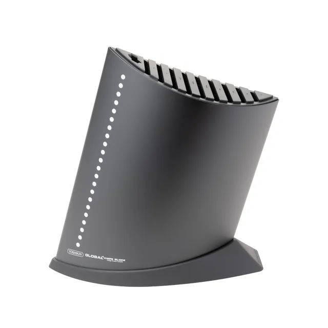 global-gkb-52-cb-10-slot-knife-block-black-holds-9-knives-plus-steel-or-shears image 1