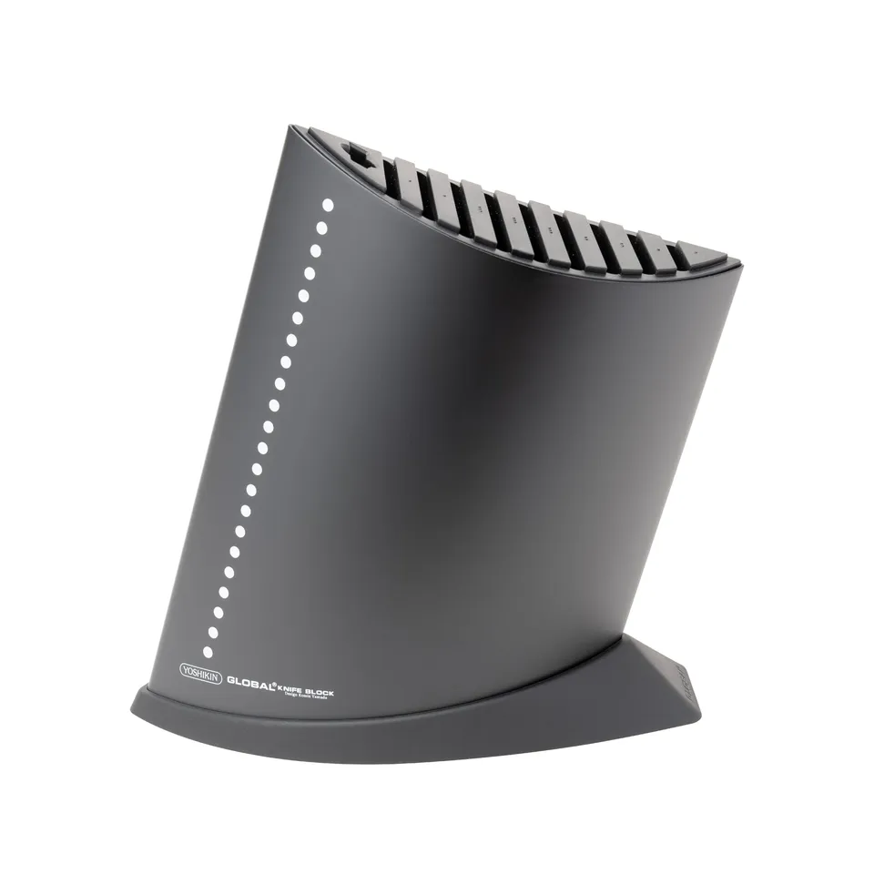 global-gkb-52-cb-10-slot-knife-block-black-holds-9-knives-plus-steel-or-shears image 1