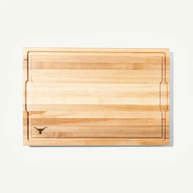 made-in-university-of-texas-maple-wood-butcher-block-with-laser-engraved-ut-logo image 1