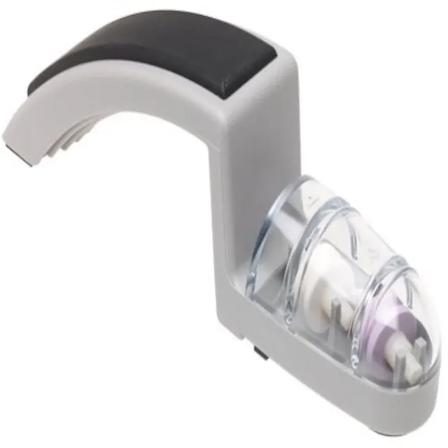 global-minosharp-220-gb-2-stage-knife-sharpener-whetstone-wheels-grey-black image 1