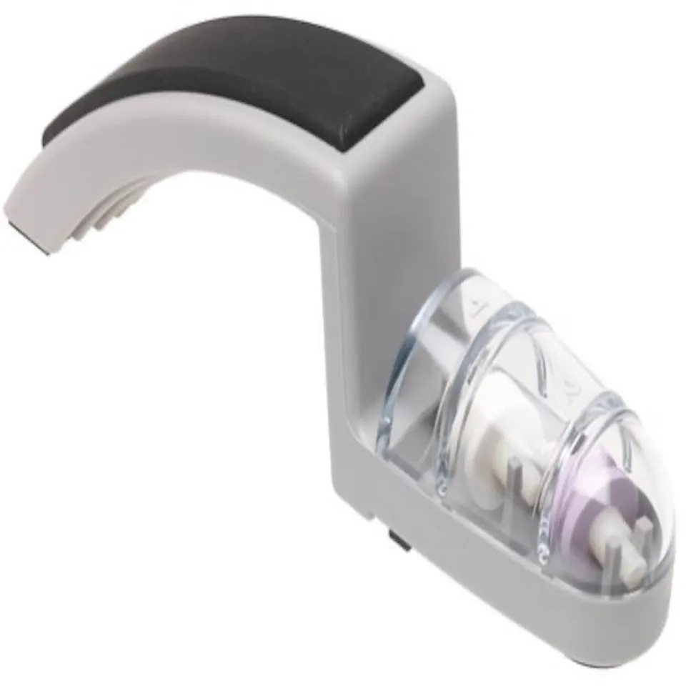 global-minosharp-220-gb-2-stage-knife-sharpener-whetstone-wheels-grey-black image 1