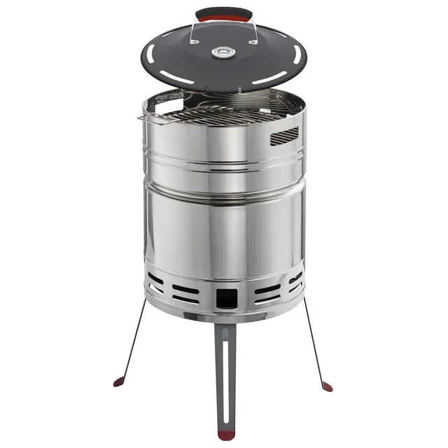 tramontina-15-5-inch-stainless-steel-round-bbq-charcoal-grill-with-lid-and-stand image 1