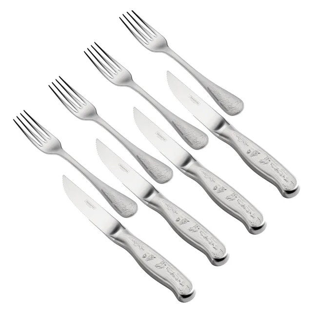 tramontina-churrasco-8-piece-forged-embossed-steak-knife-and-fork-set-5-inch-sta image 1