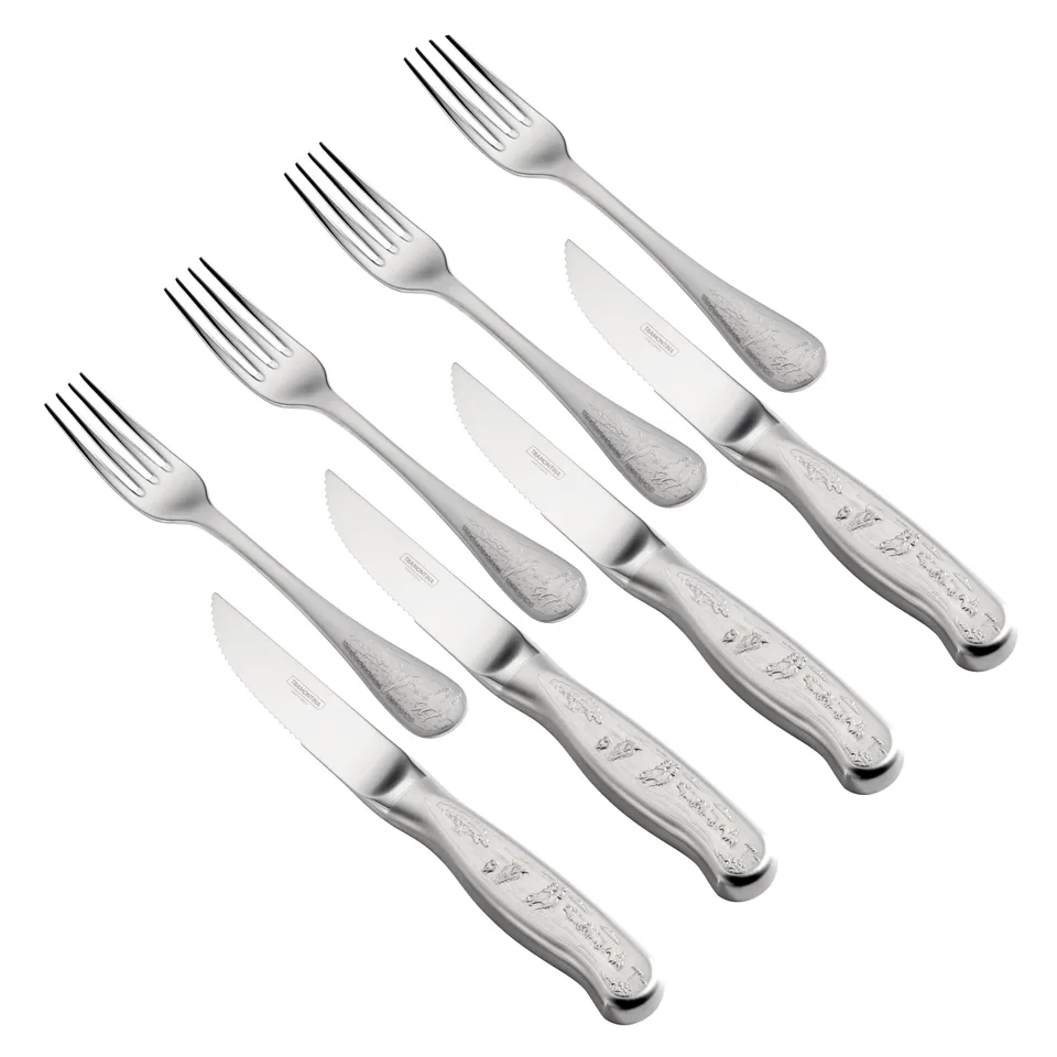 tramontina-churrasco-8-piece-forged-embossed-steak-knife-and-fork-set-5-inch-sta image 1
