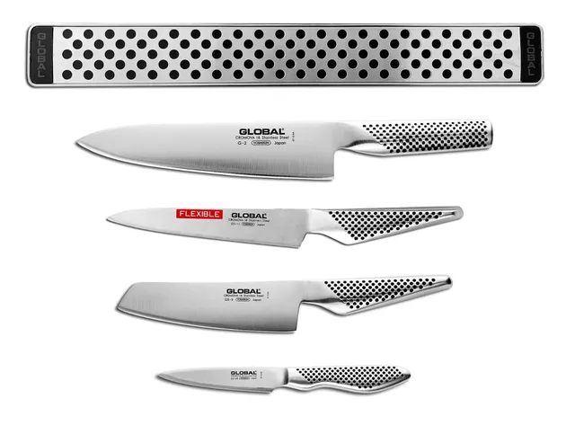 global-5-piece-magnetic-bar-knife-set-with-g-2-chef-s-gs-5-vegetable-gs-11-utili image 1