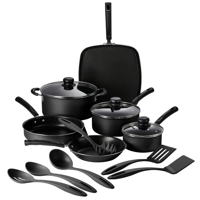 tramontina-prima-ware-15-piece-nonstick-cookware-set-with-starflon-max-glass-lid image 1