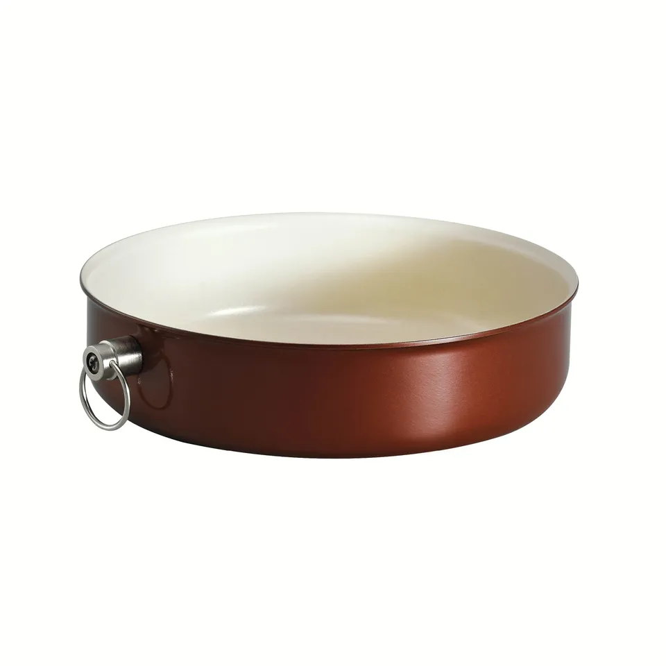 tramontina-9-5-inch-ceramic-round-baking-dish-metallic-copper-made-in-italy image 1