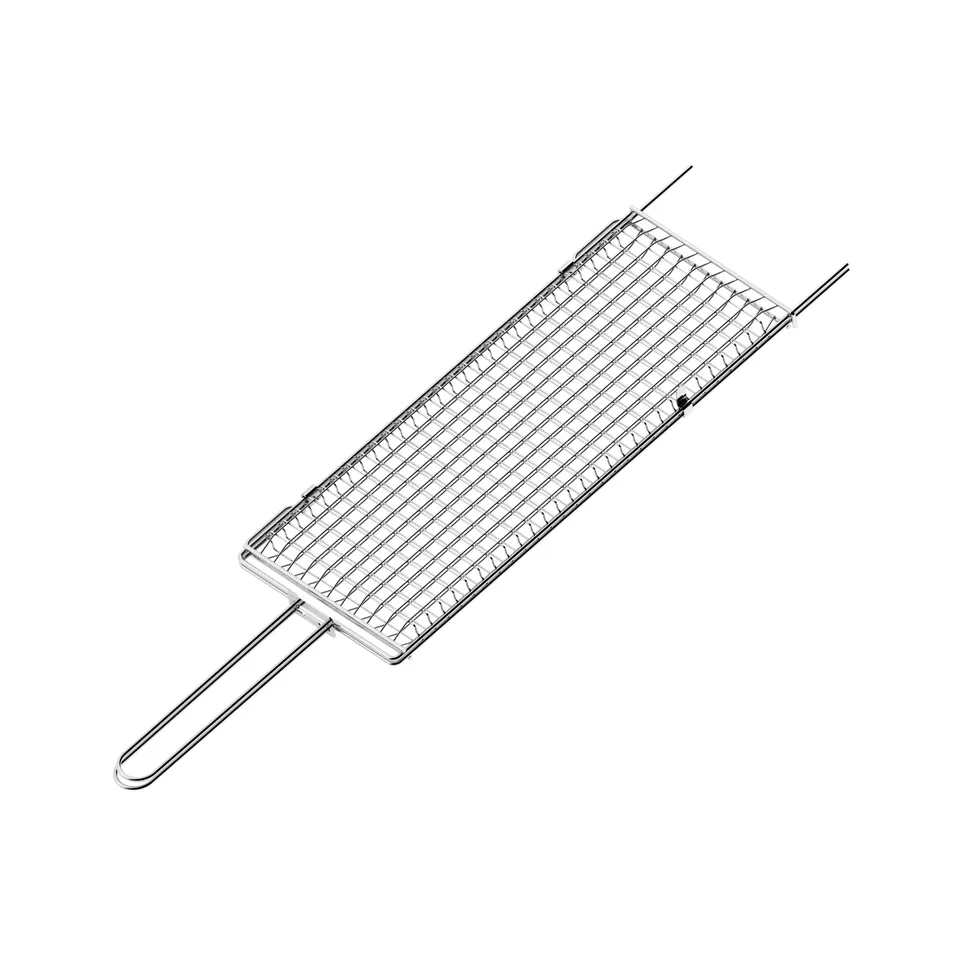 tramontina-churrasco-bbq-18-x-7-inch-stainless-steel-flat-grill-basket-with-curv image 1