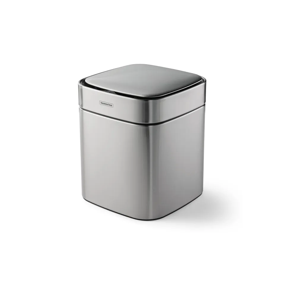 tramontina-2-11-gallon-stainless-steel-square-sensor-bin-with-abs-lid-touchless- image 1