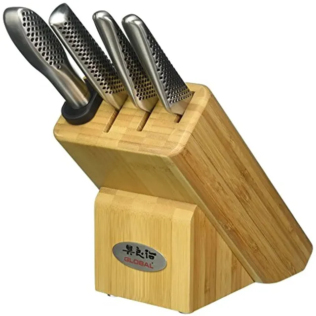 global-masuta-5-piece-knife-block-set-japanese-stainless-steel-made-in-japan image 1