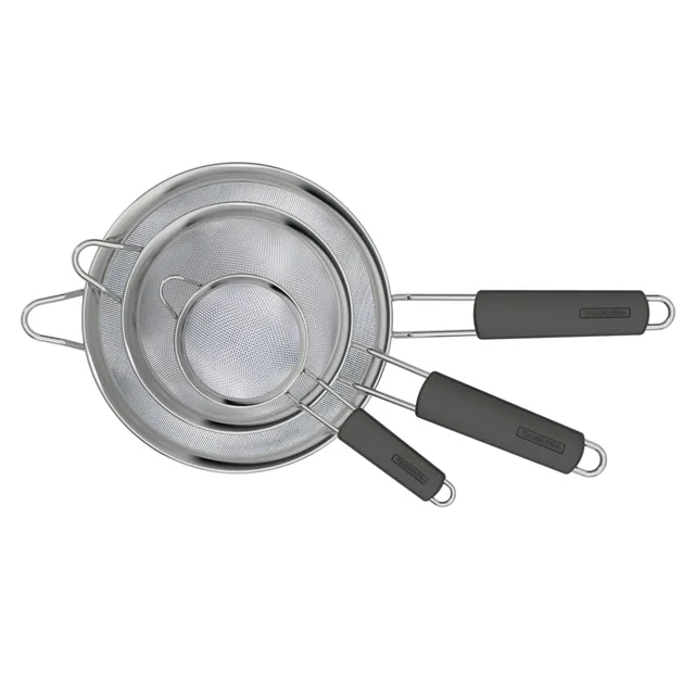 tramontina-3-pack-stainless-steel-mesh-strainers-with-silicone-grip-3-5-in-6-in- image 1