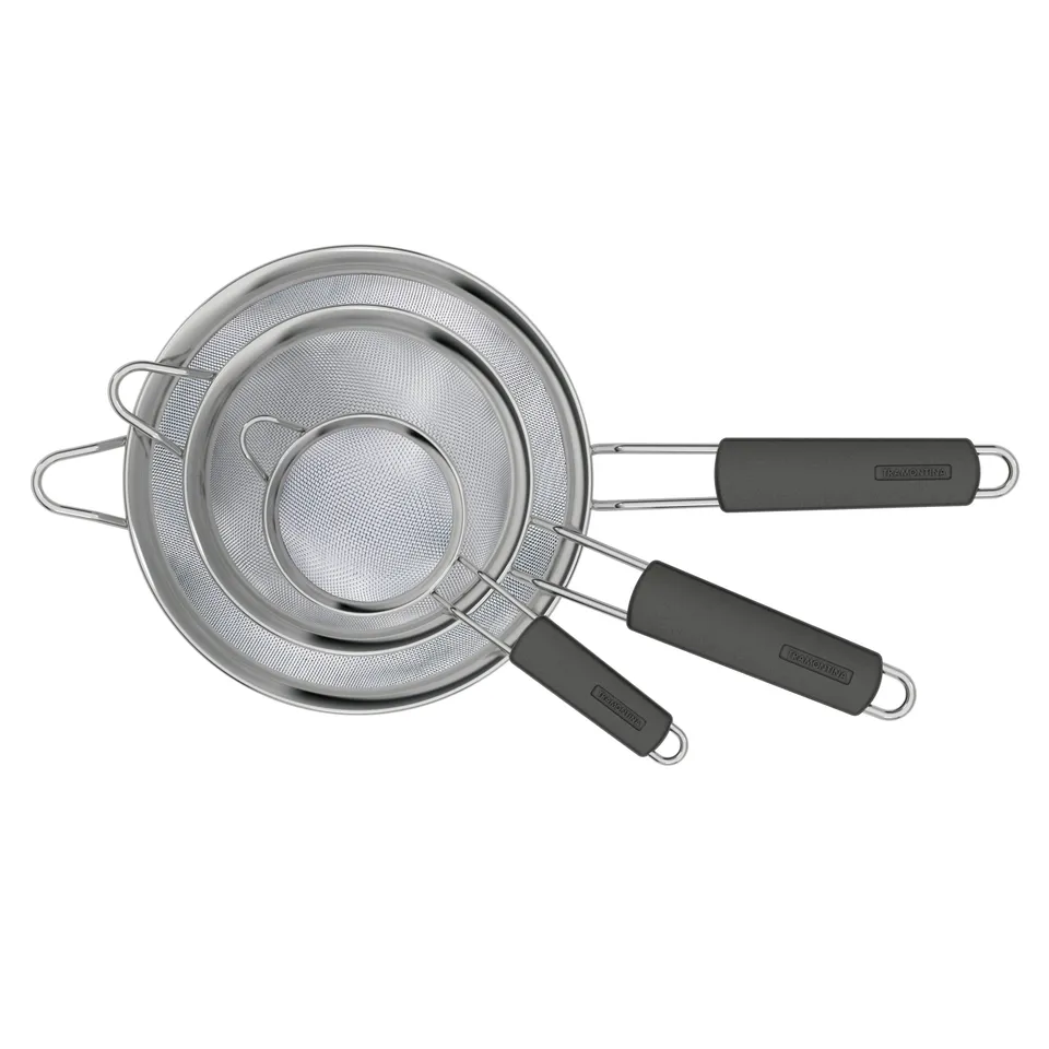 tramontina-3-pack-stainless-steel-mesh-strainers-with-silicone-grip-3-5-in-6-in- image 1
