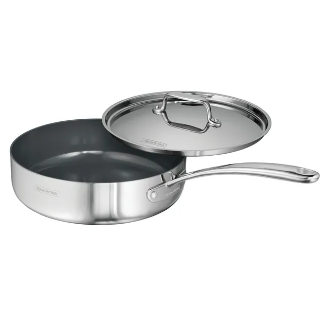 tramontina-utsava-tri-ply-clad-2-9-qt-covered-deep-saut-pan-with-ceramic-interio image 1