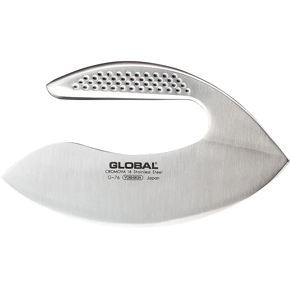 global-g-76-7-inch-stainless-steel-herb-chopper-double-blade-cromova-18-mezzalun image 1
