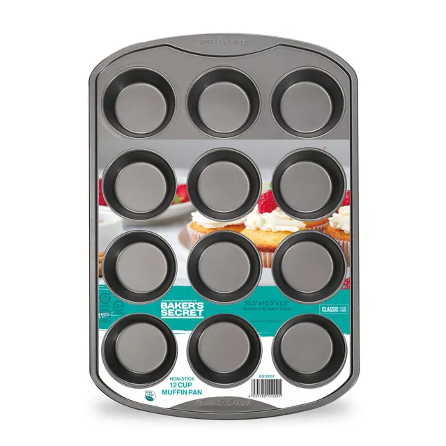 baker-s-secret-non-stick-12-cup-muffin-pan-carbon-steel-oven-safe-450-f image 1