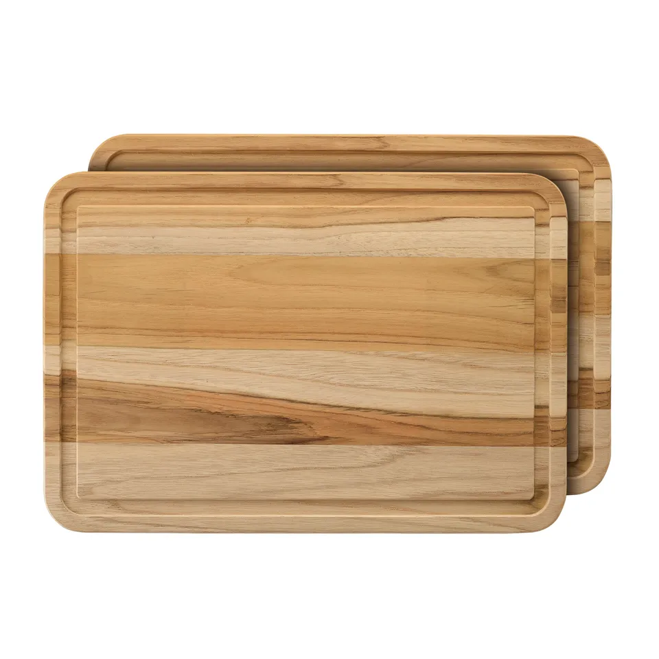 tramontina-2-piece-teak-wood-cutting-board-set-drip-ring-kitchen-chopping-boards image 1