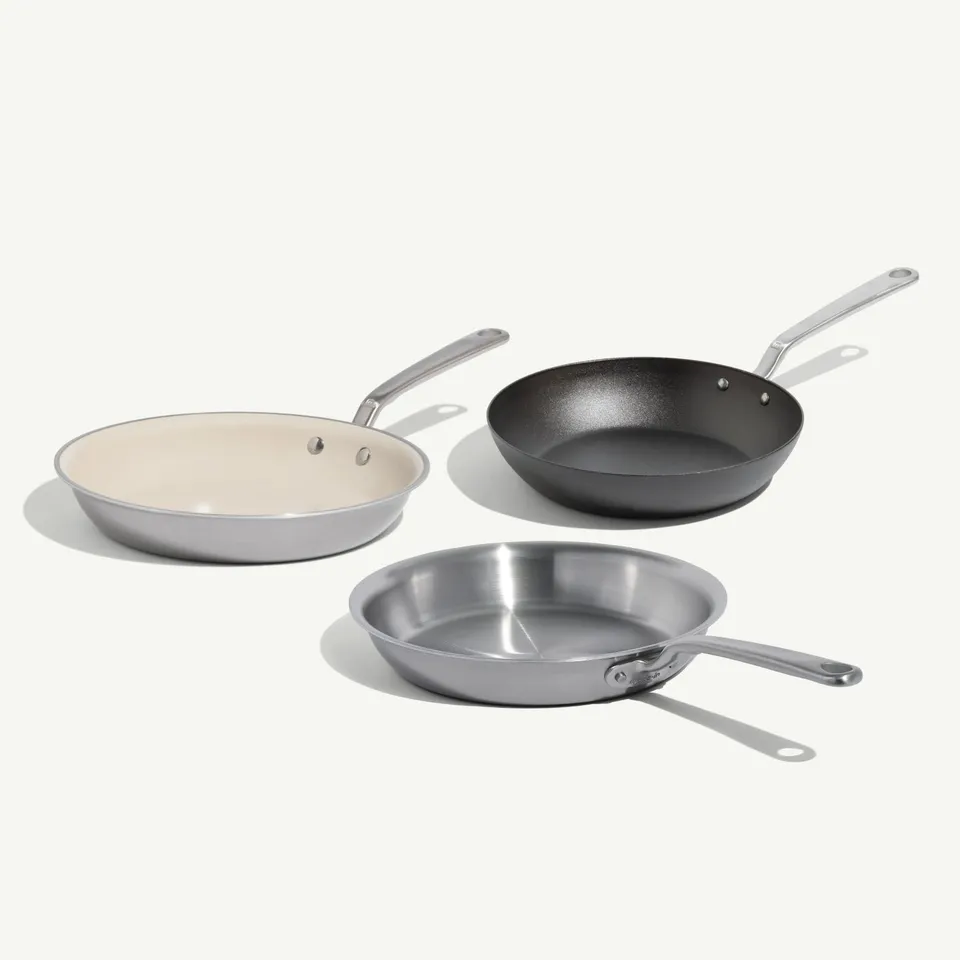 made-in-multi-material-frying-pan-set-stainless-clad-non-stick-carbon-steel-fryi image 1