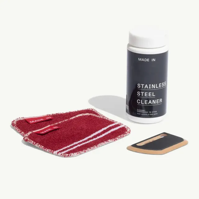 made-in-3-piece-stainless-steel-cleaning-set-with-pan-scraper-scrub-cloth-stainl image 1