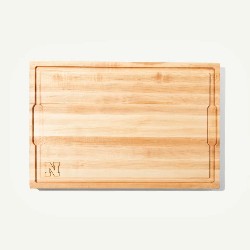 made-in-university-of-nebraska-maple-wood-butcher-block-cutting-board-with-laser image 1