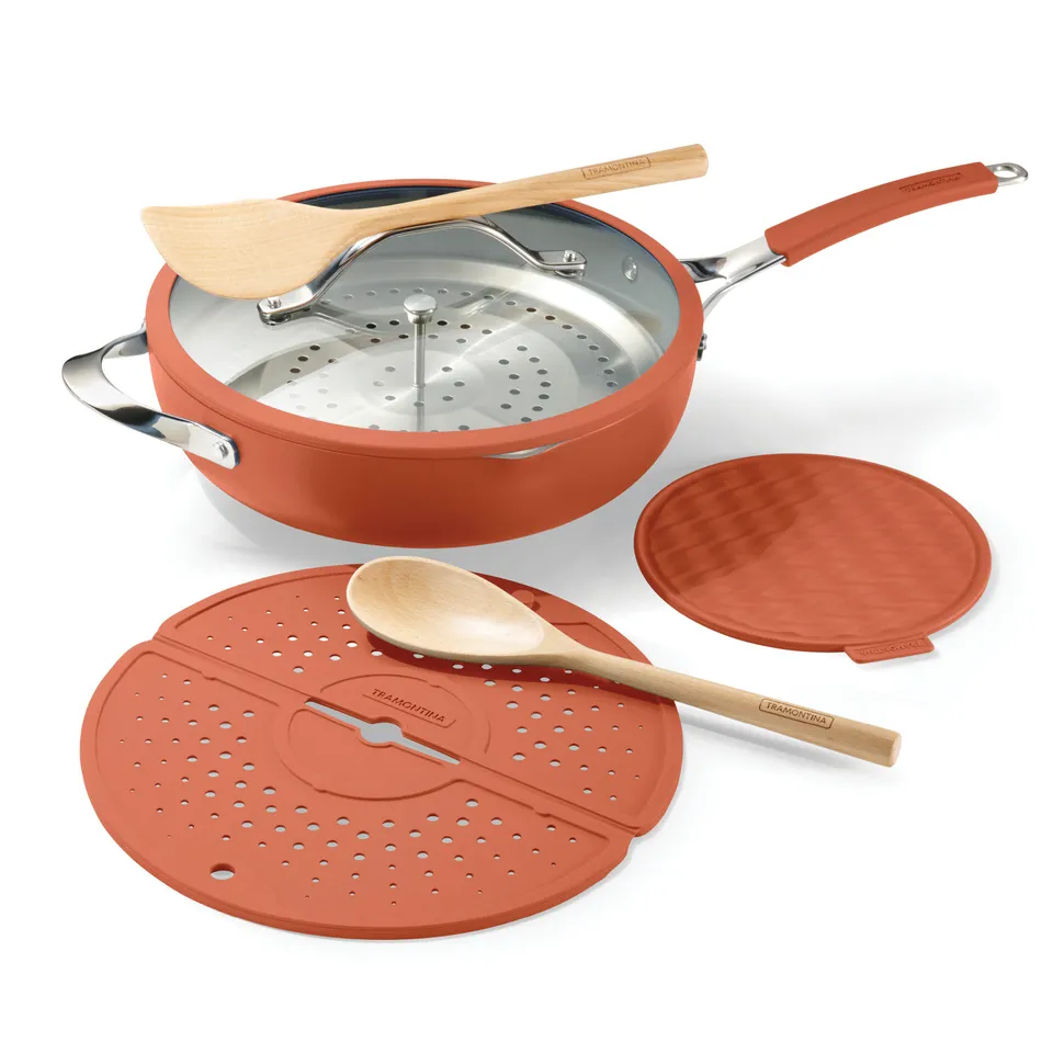 tramontina-vue-5-qt-all-in-one-plus-ceramic-nonstick-7-piece-jumbo-cooker-set image 1