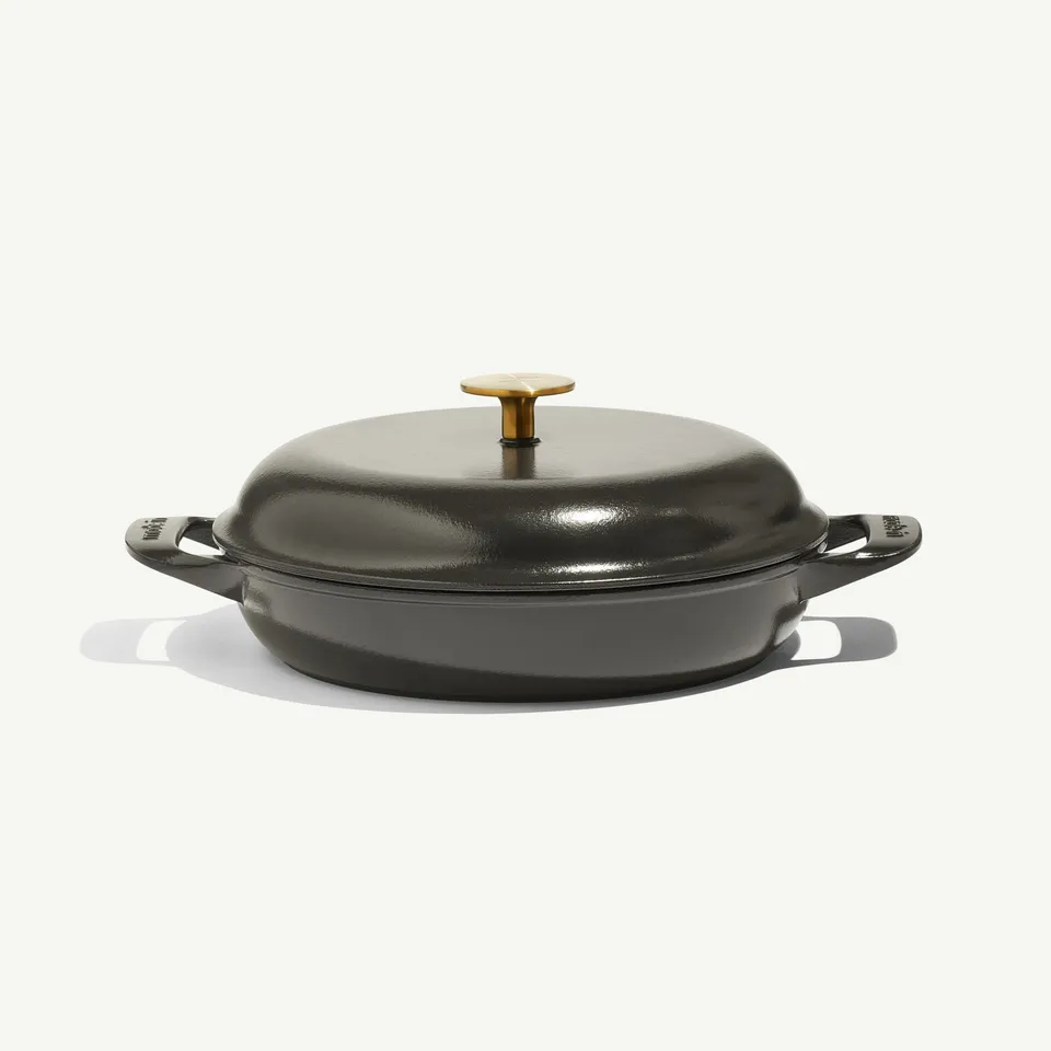 made-in-x-traeger-enameled-cast-iron-braiser-with-lid-3-5-qt-slow-cooking-braisi image 1