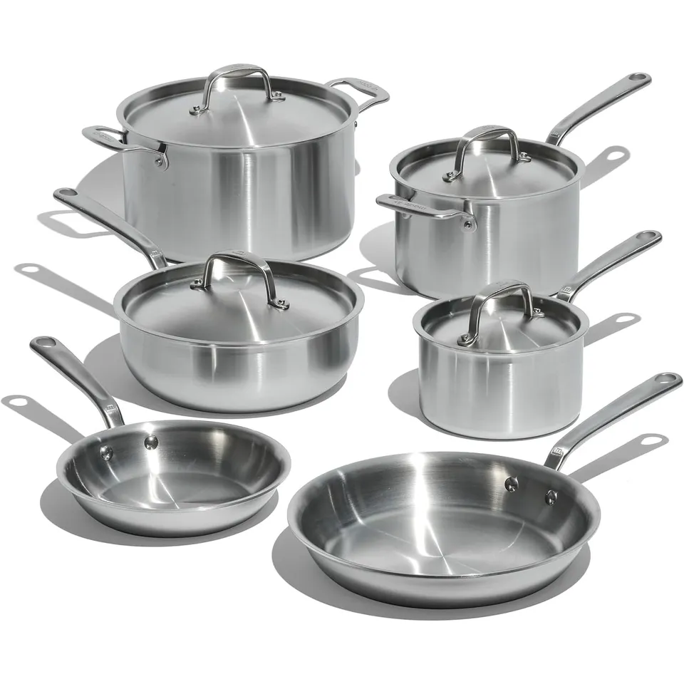 made-in-10-piece-stainless-clad-cookware-set-5-ply-pots-and-pans-with-lids-made- image 1
