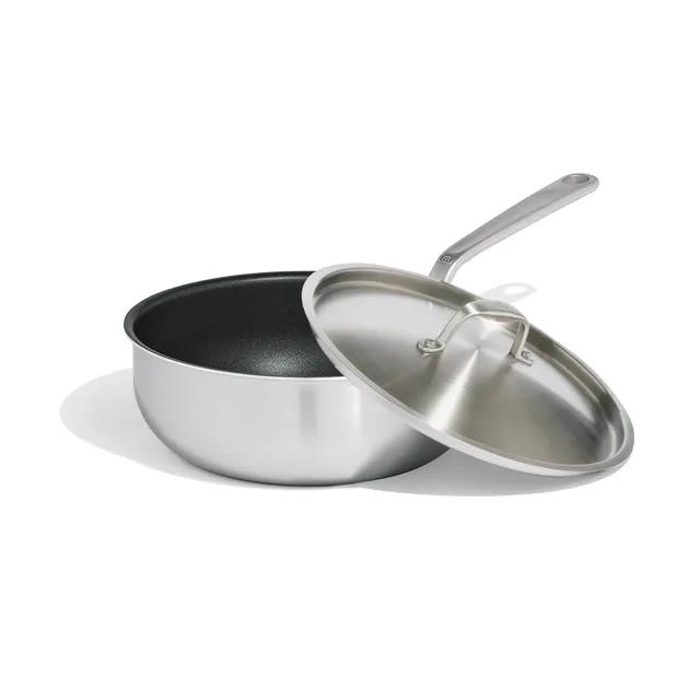 made-in-3-qt-procoat-non-stick-saucier-with-lid-5-ply-stainless-clad-induction-c image 1