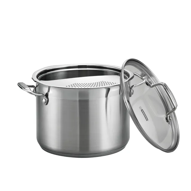 tramontina-gourmet-3-piece-6-quart-stainless-steel-pasta-cooker-with-strainer-in image 1
