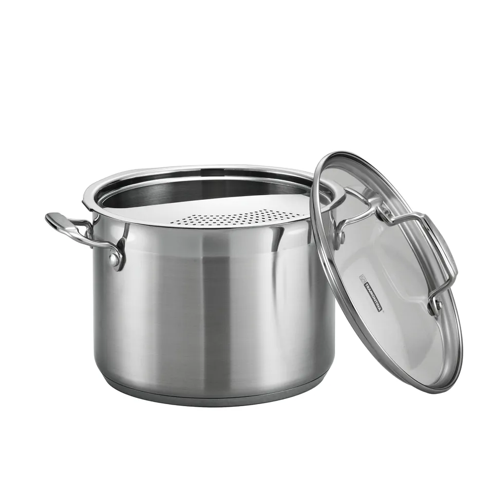 tramontina-gourmet-3-piece-6-quart-stainless-steel-pasta-cooker-with-strainer-in image 1