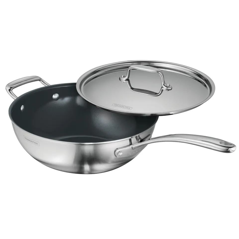 tramontina-utsava-tri-ply-clad-3-75-qt-covered-wok-with-ceramic-interior image 1
