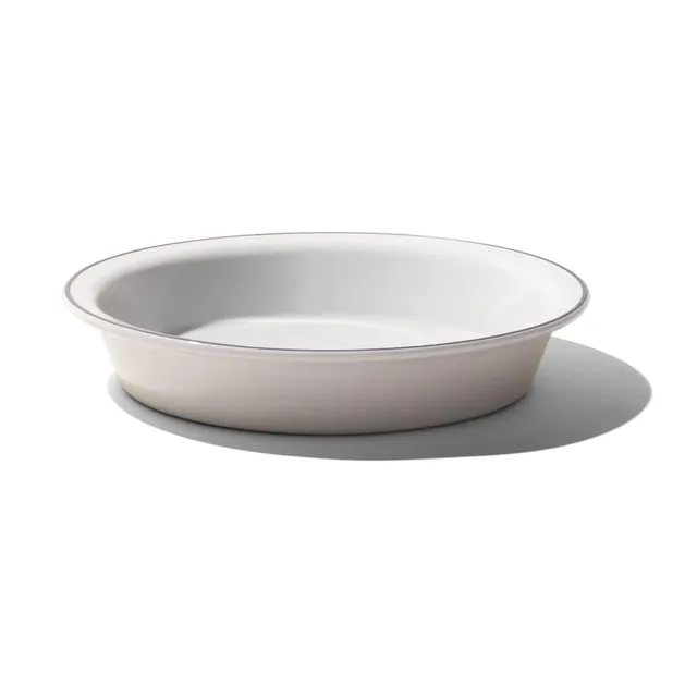 made-in-9-pie-dish-navy-rim-handcrafted-french-porcelain-professional-bakeware image 1