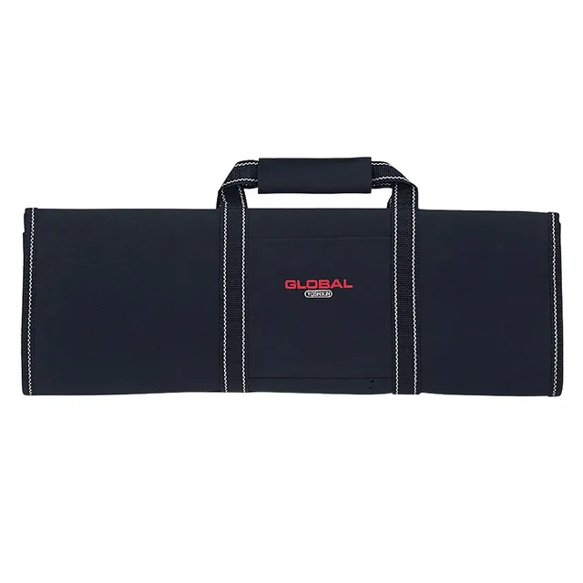 global-g-668-16-knife-roll-with-handle-16-pocket-black-denier-nylon-chef-case image 1