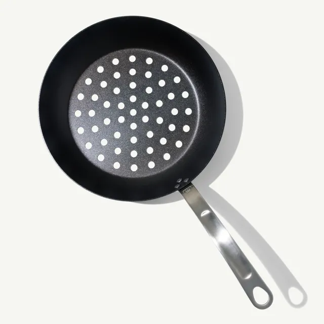 made-in-factory-seconds-blue-carbon-steel-grill-frying-pan image 1