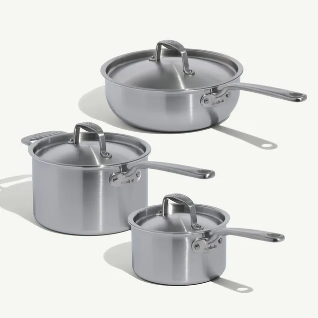 made-in-stainless-saucepan-set-award-winning-stainless-clad-cookware-series-sauc image 1