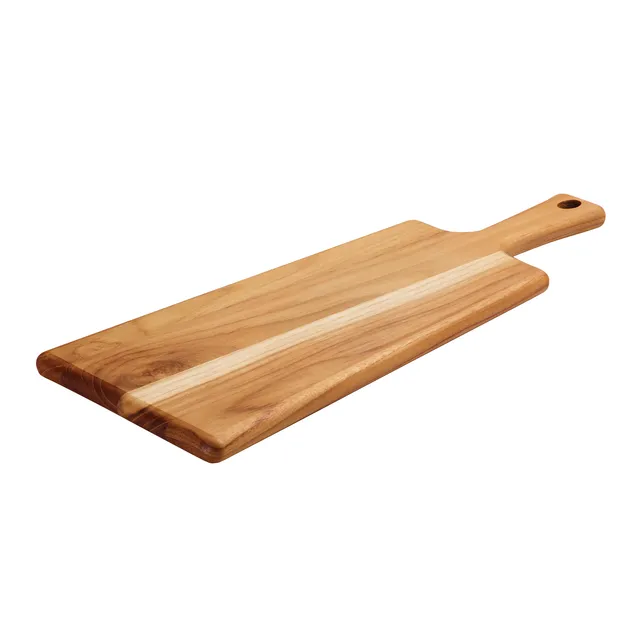 tramontina-19-in-x-7-5-in-teak-wood-rectangle-serving-board-with-handle image 1