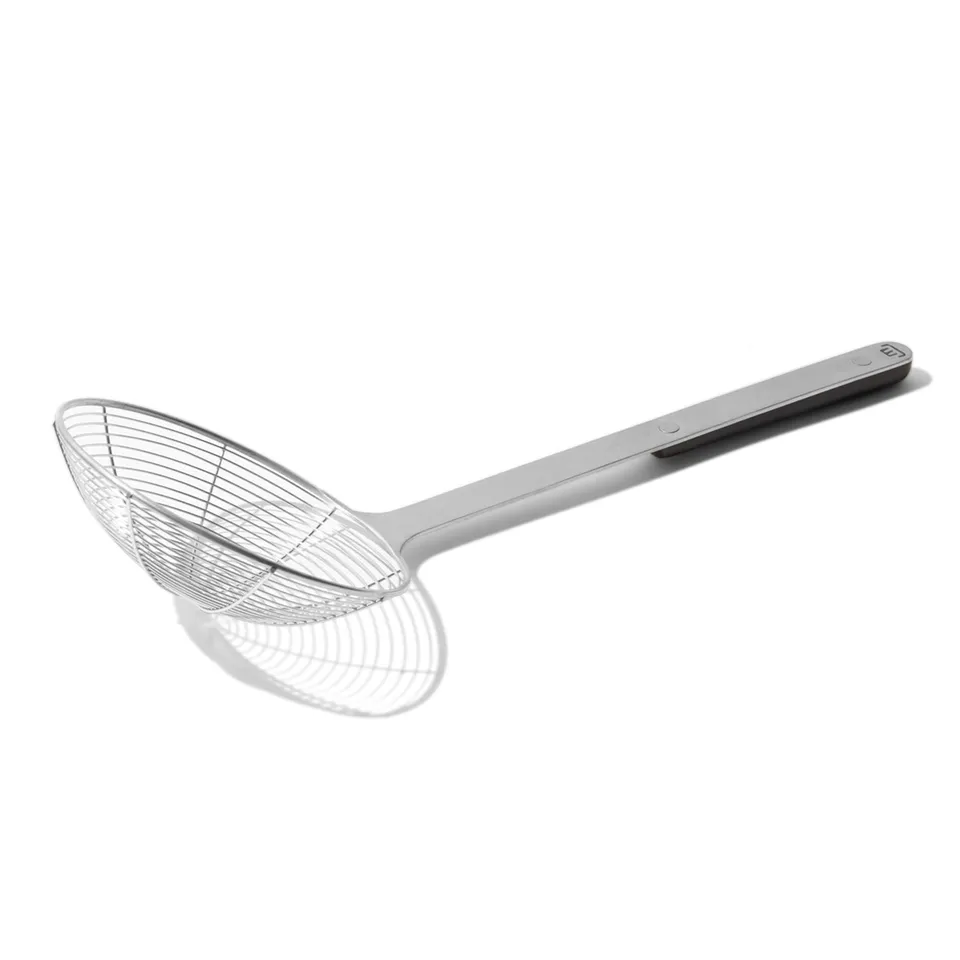 made-in-stainless-steel-spider-strainer-skimmer-14-5-with-harbour-blue-pom-handl image 1