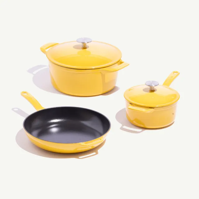 made-in-enameled-cast-iron-3-piece-set-french-made-dutch-oven-skillet-braiser-es image 1